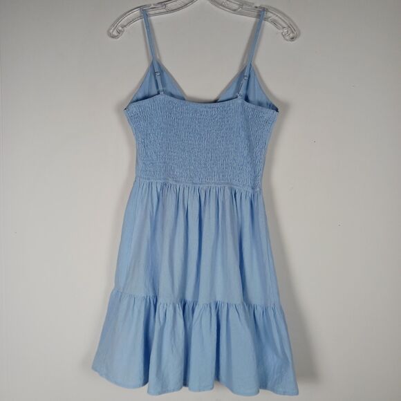 Zaful Dress Women's Size 4 Babydoll Mini Ruffled Light Blue Summer - Picture 4 of 10